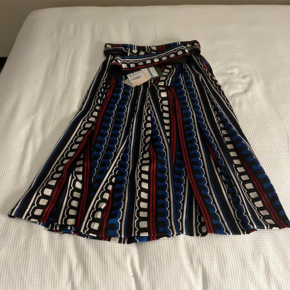 Max Mara - MARELLA ABSTRACT PATTERN WIDE LEG CROPPED Gorgeous PANTS-Size 8-BNWT - Picture 12 of 17